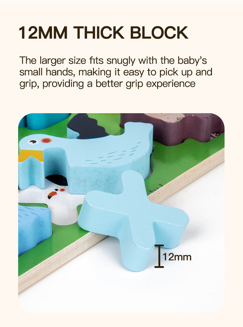 Children's Cartoon Animal Puzzle Board With 26 Uppercase English Letters, Cognitive Early Education Puzzle Toy