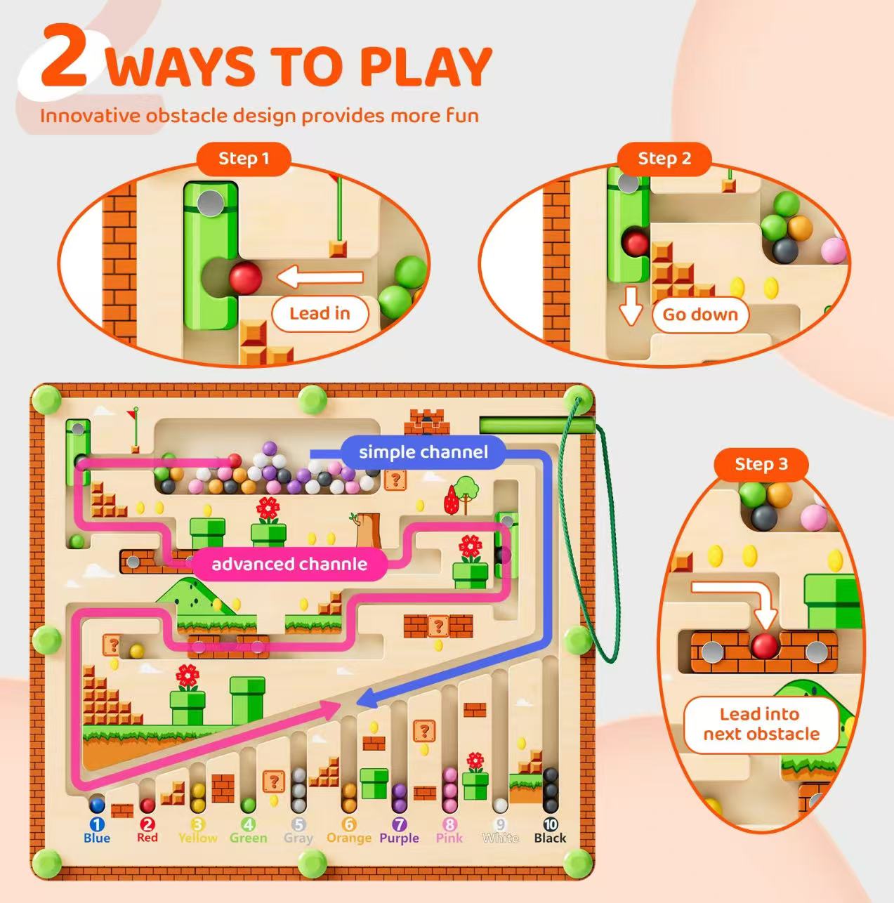Magnetic Color and Number Maze