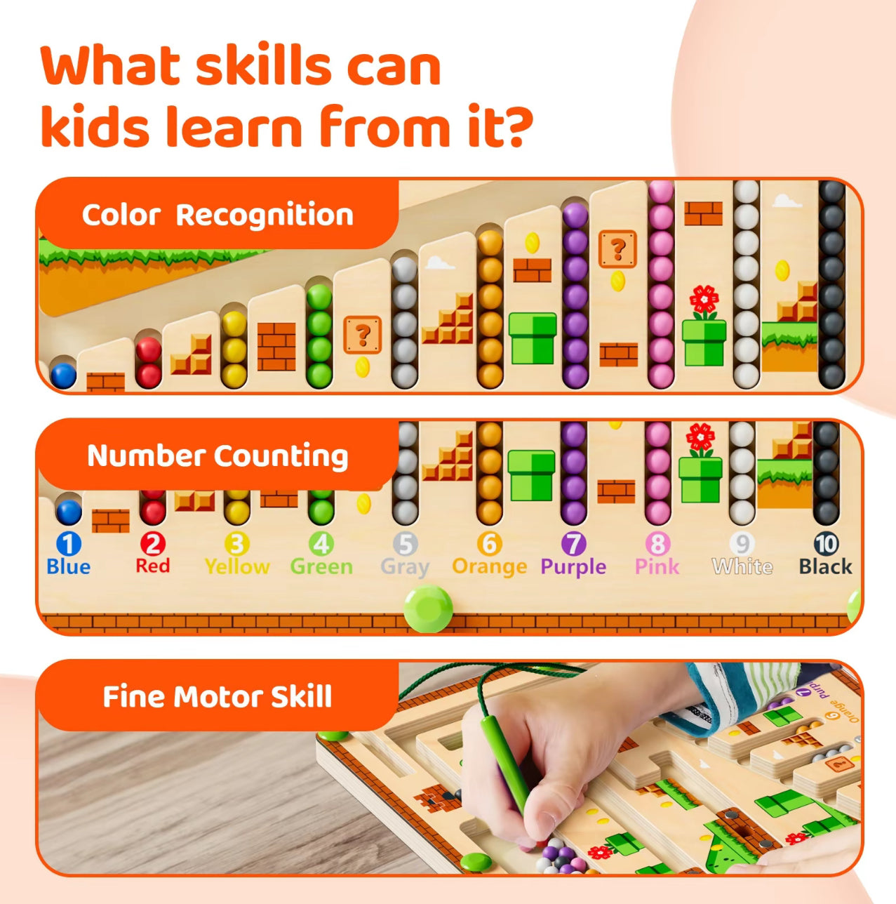 Magnetic Color and Number Maze