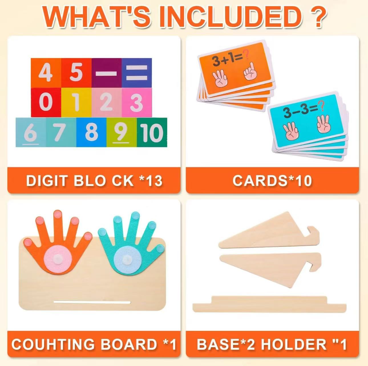 Colorful Math Blocks Set - Montessori Counting Toys for Ages 3-6 (120+ Pieces)