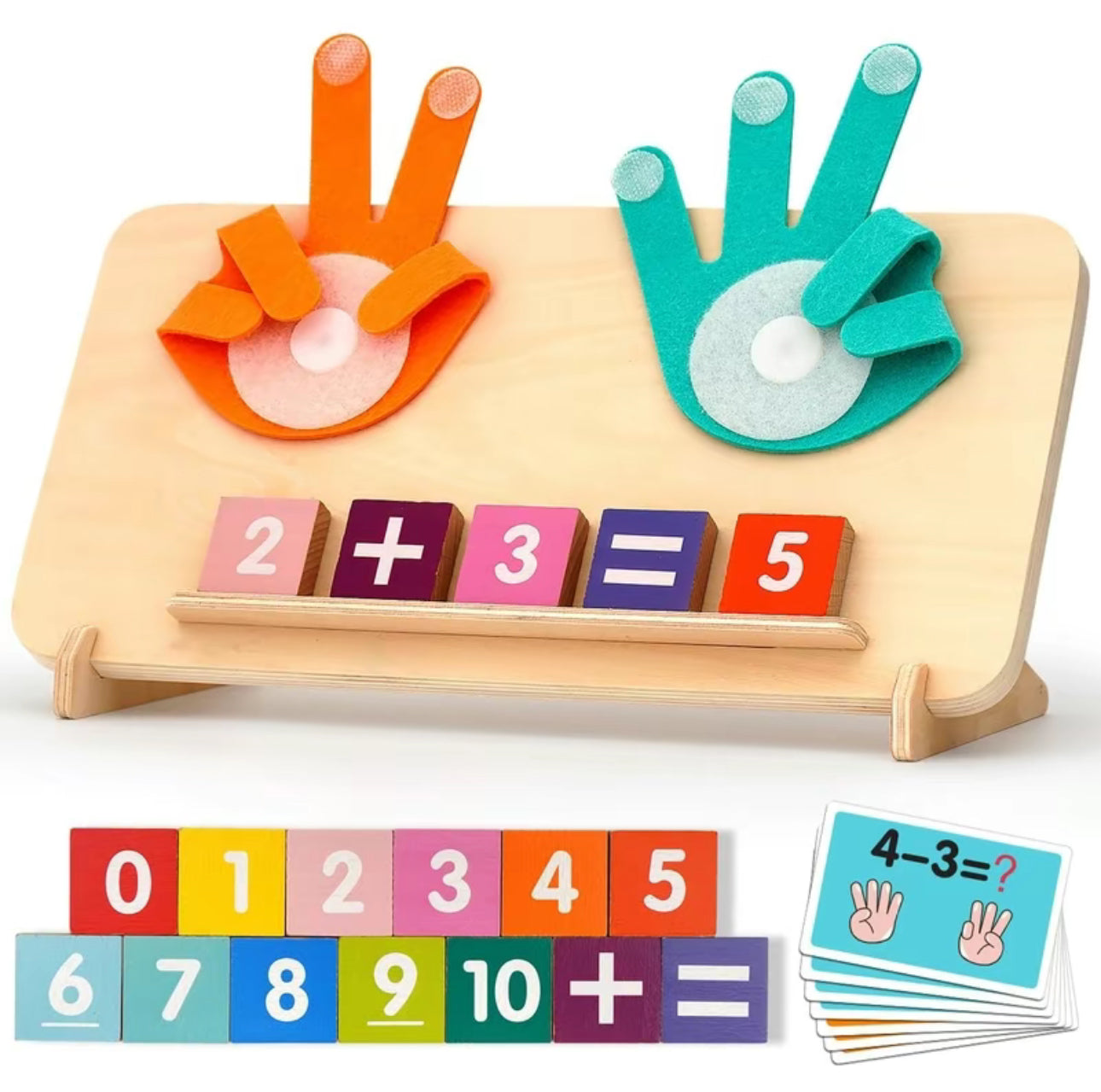 Colorful Math Blocks Set - Montessori Counting Toys for Ages 3-6 (120+ Pieces)