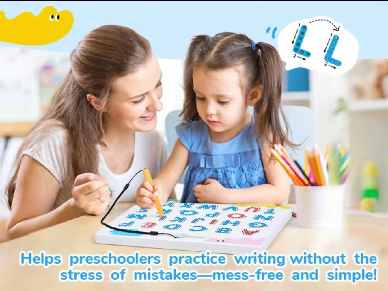 Magnetic Alphabet Board - Double-Sided Letter Tracing & Writing Practice for Ages 3-6