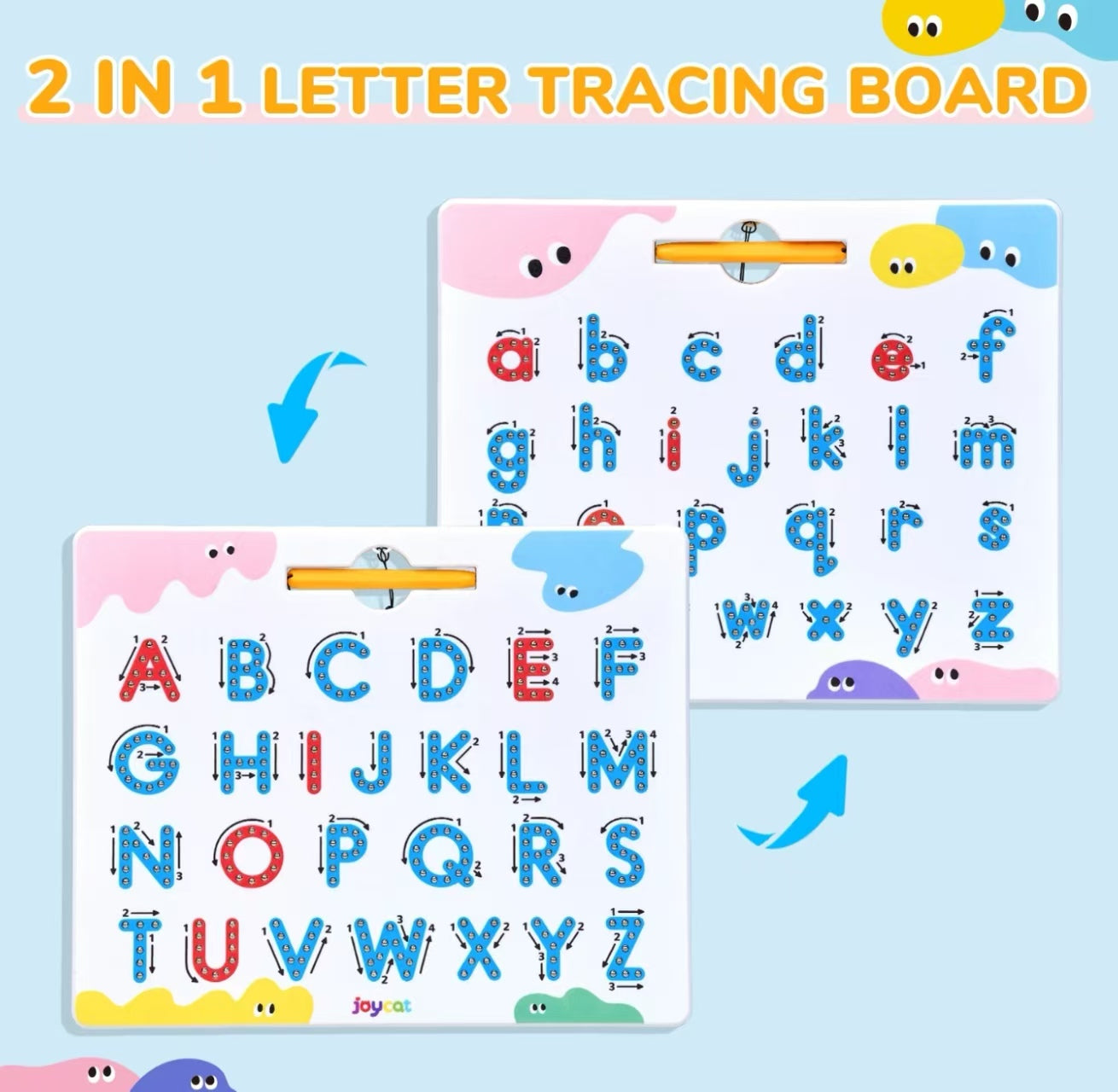 Magnetic Alphabet Board - Double-Sided Letter Tracing & Writing Practice for Ages 3-6
