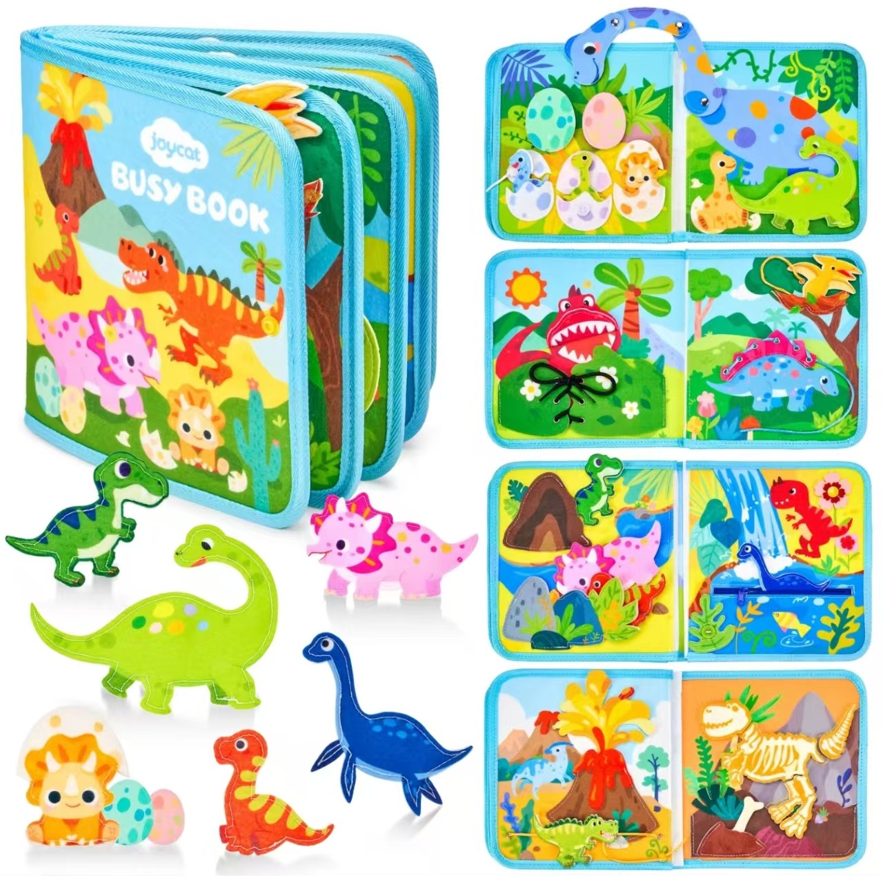 Montessori Busy Board for Toddlers - Sensory Travel Toy with Buckles, Zippers & Gears