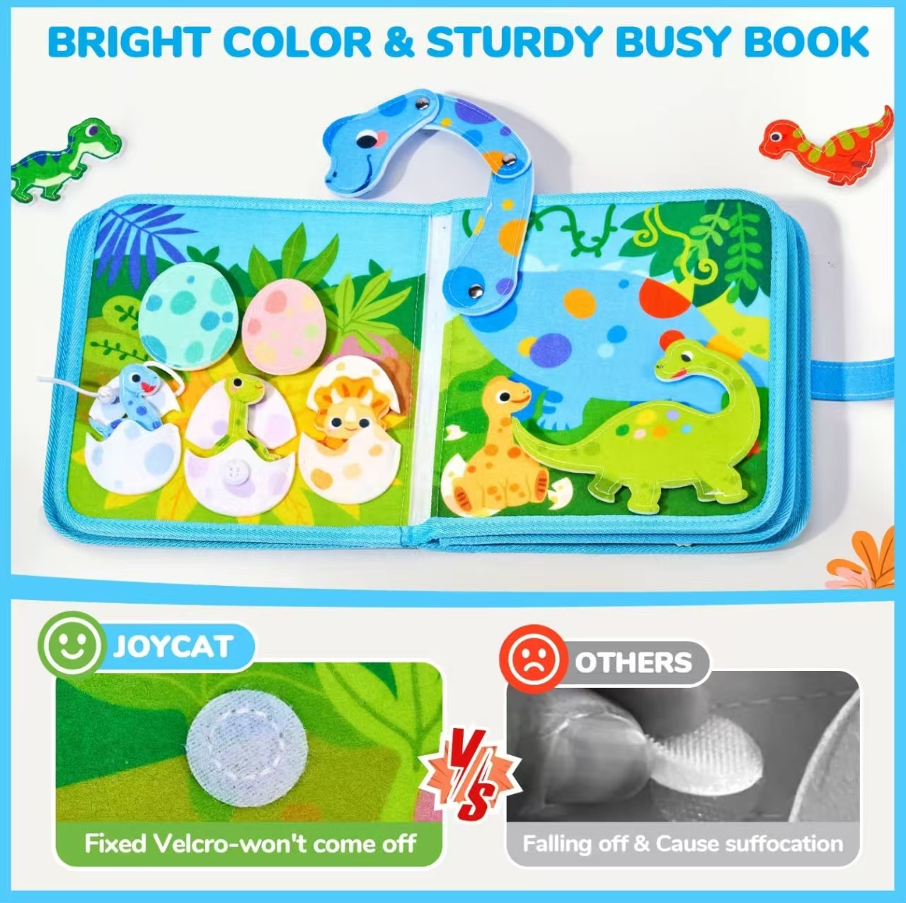 Montessori Busy Board for Toddlers - Sensory Travel Toy with Buckles, Zippers & Gears