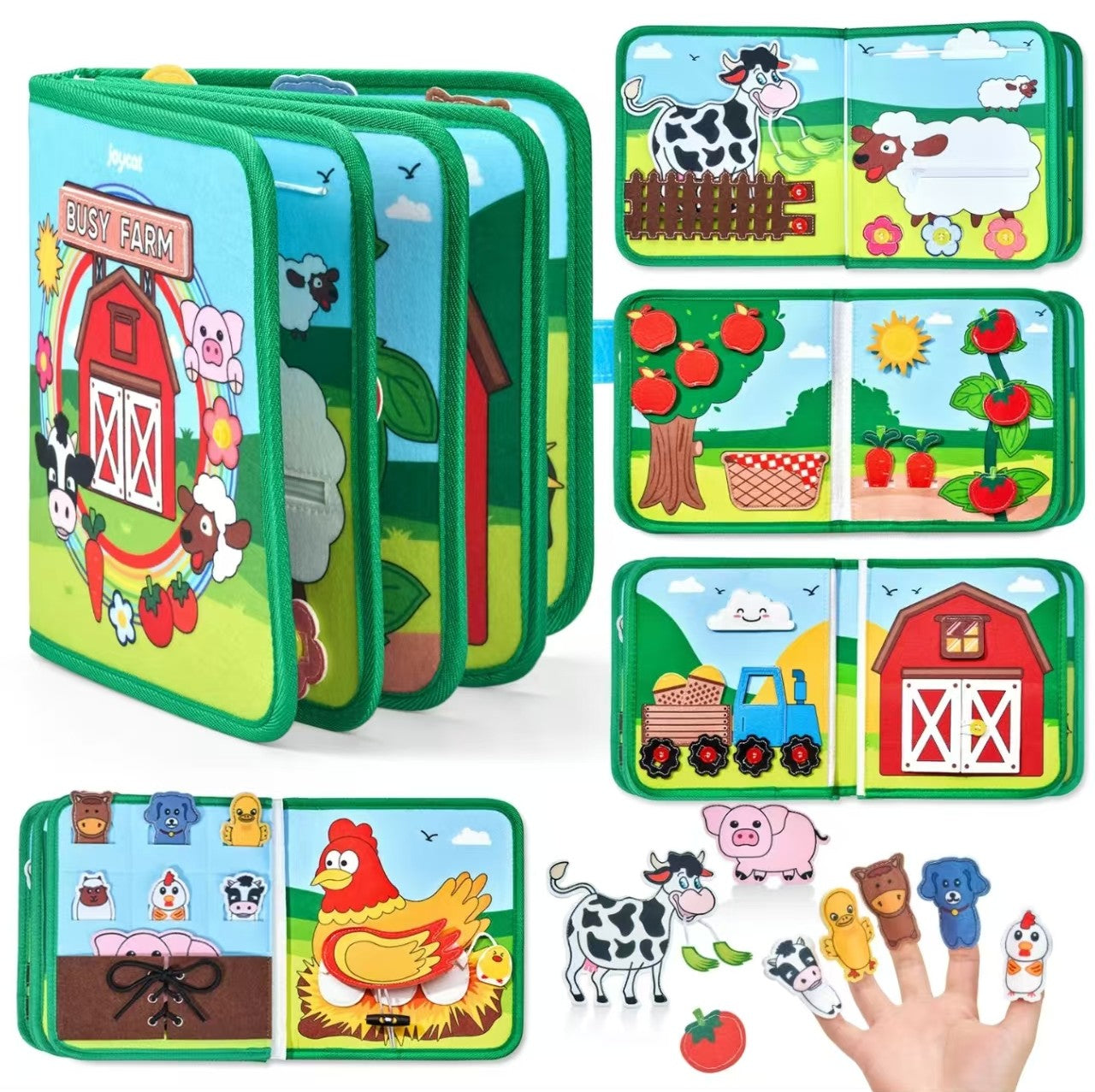Montessori Busy Board for Toddlers - Sensory Travel Toy with Buckles, Zippers & Gears