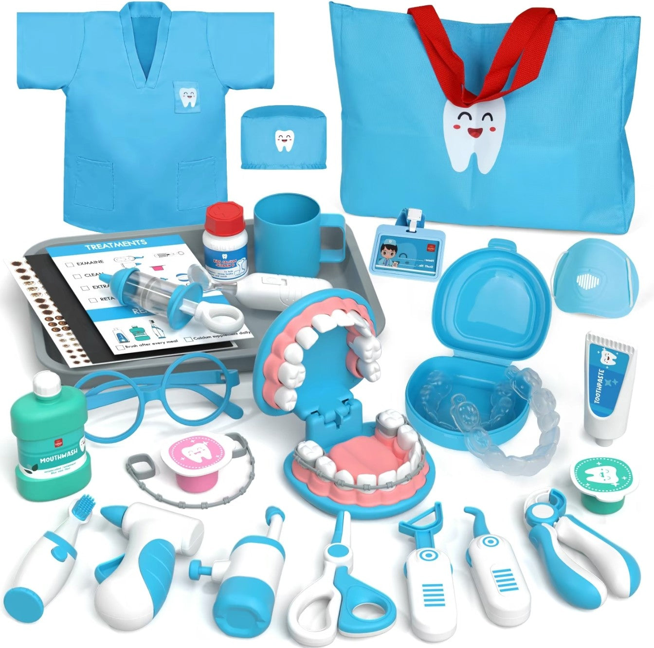 Castle Doctor Play Kit 31pc - Pretend Medical Set for Kids Ages 3-7 w/Realistic Tools