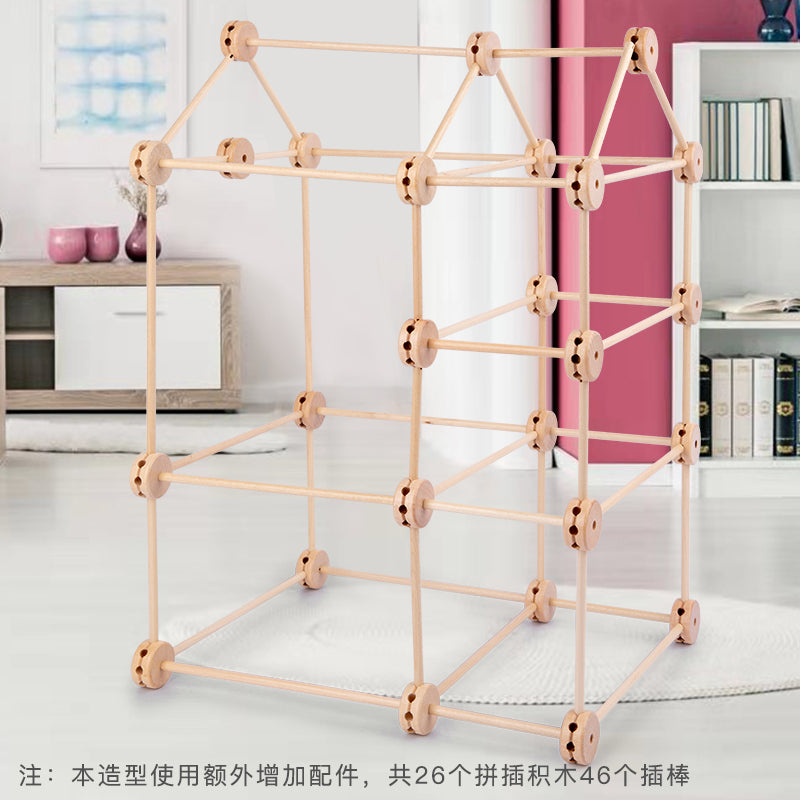 60-Piece Wooden Blocks Set: 3D Building Toys for Kids' Creative Learning & STEM Play