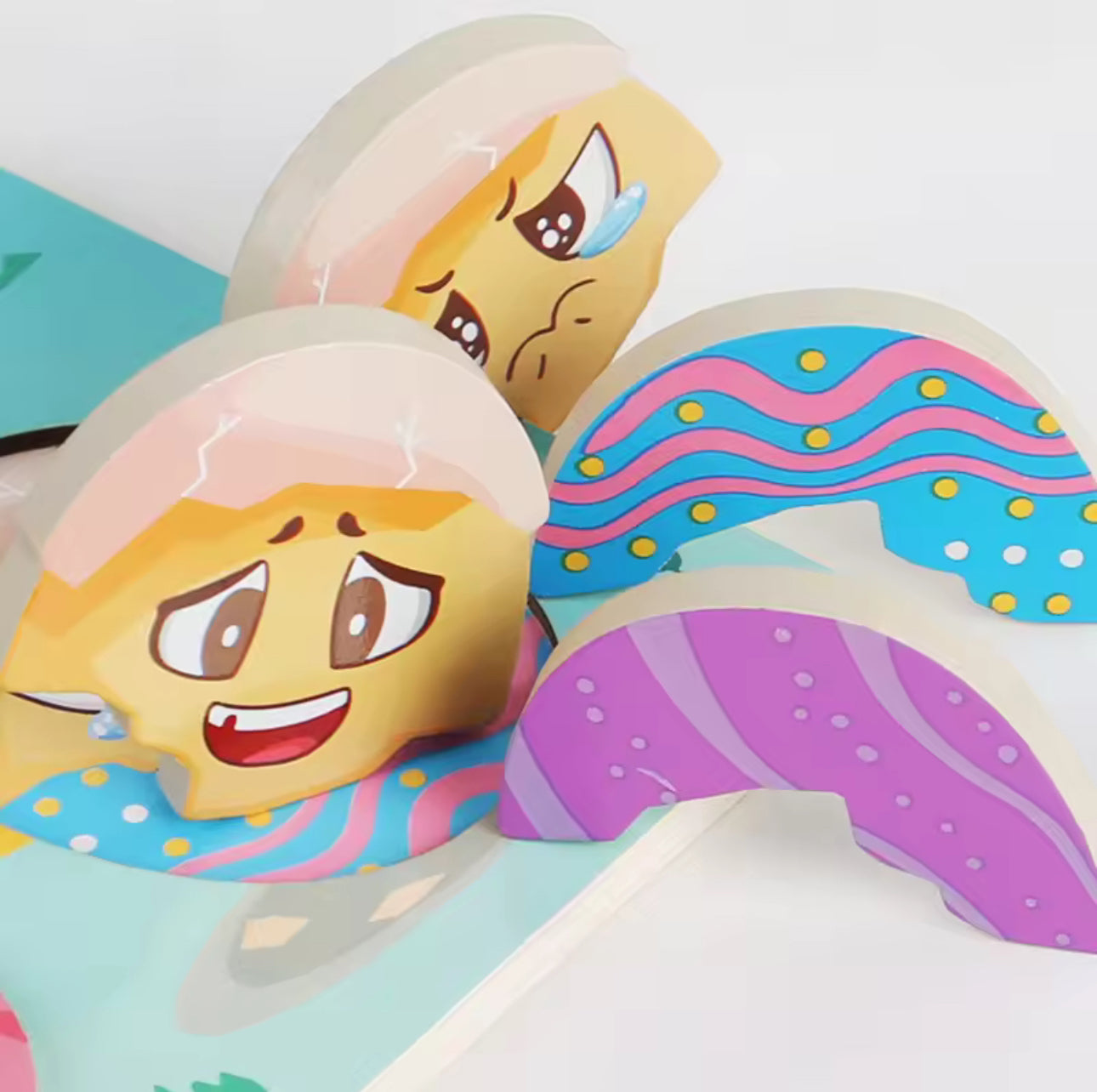 Fun Wooden Party Cartoon Cute Emojis Battle Student Boys and Girls Parent Child Interaction Birthday Gift