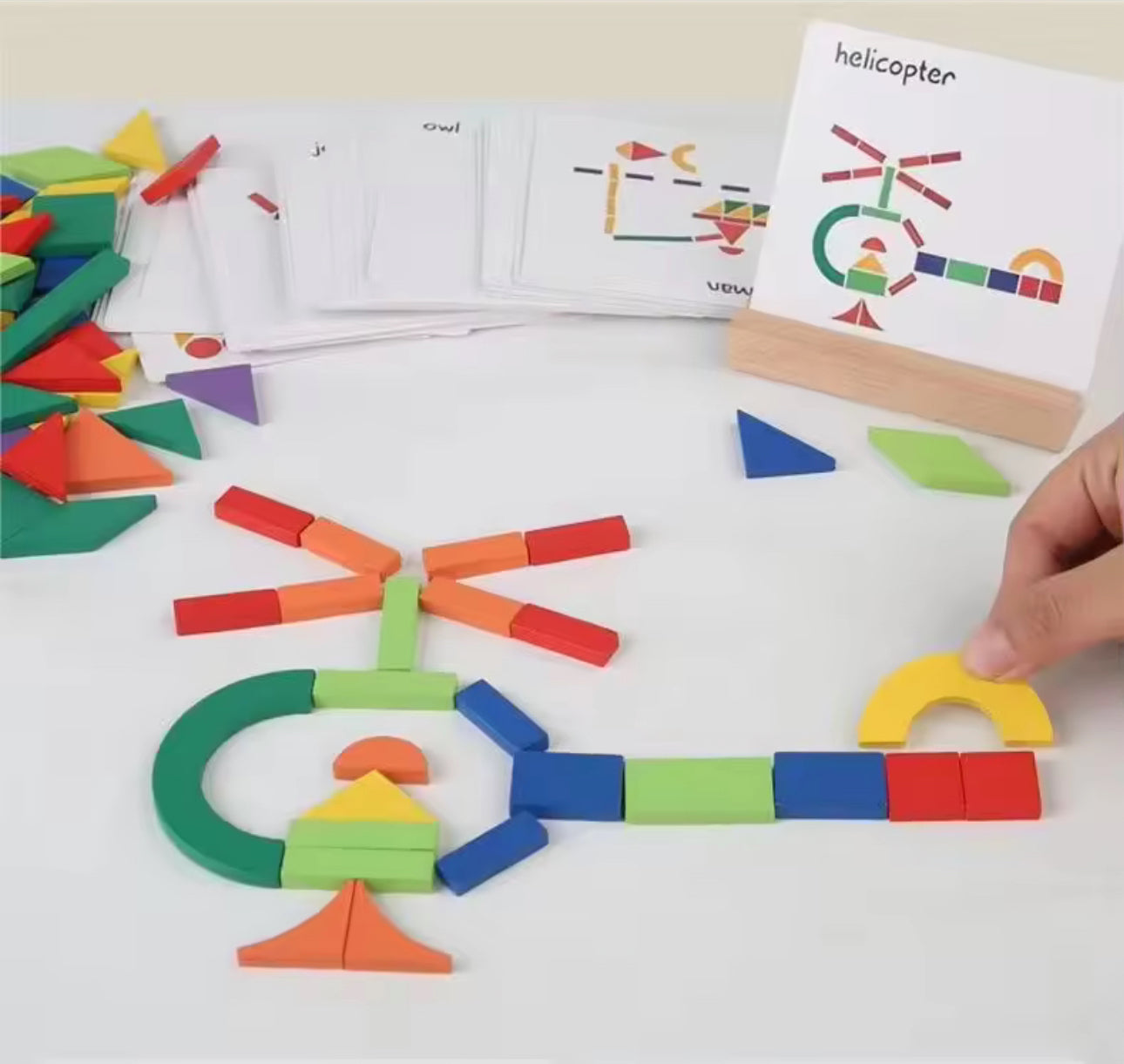Colorful Wooden Shape Puzzle Blocks for Toddlers 1-3 (Montessori Toy)