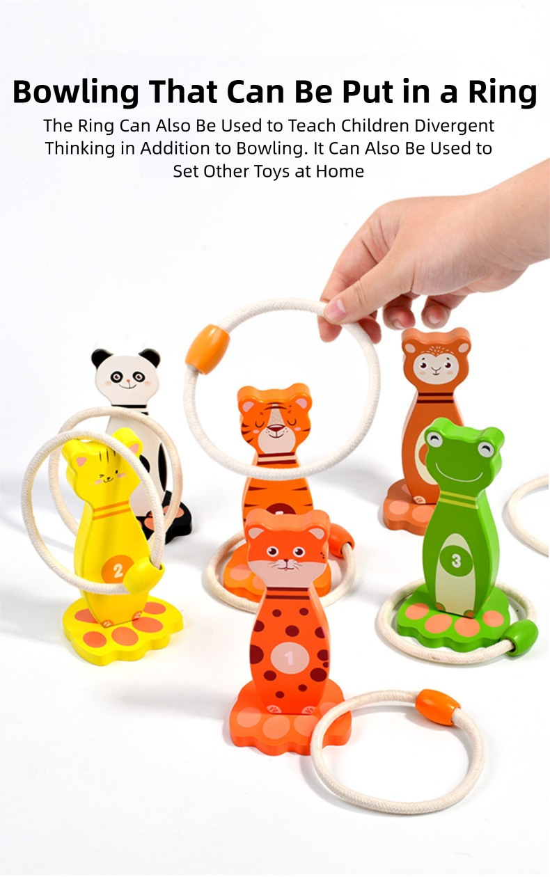 Children's Bowling Animal Set Circle Puzzle Toy Kindergarten Baby Indoor Parent Child Interactive Game Throwing