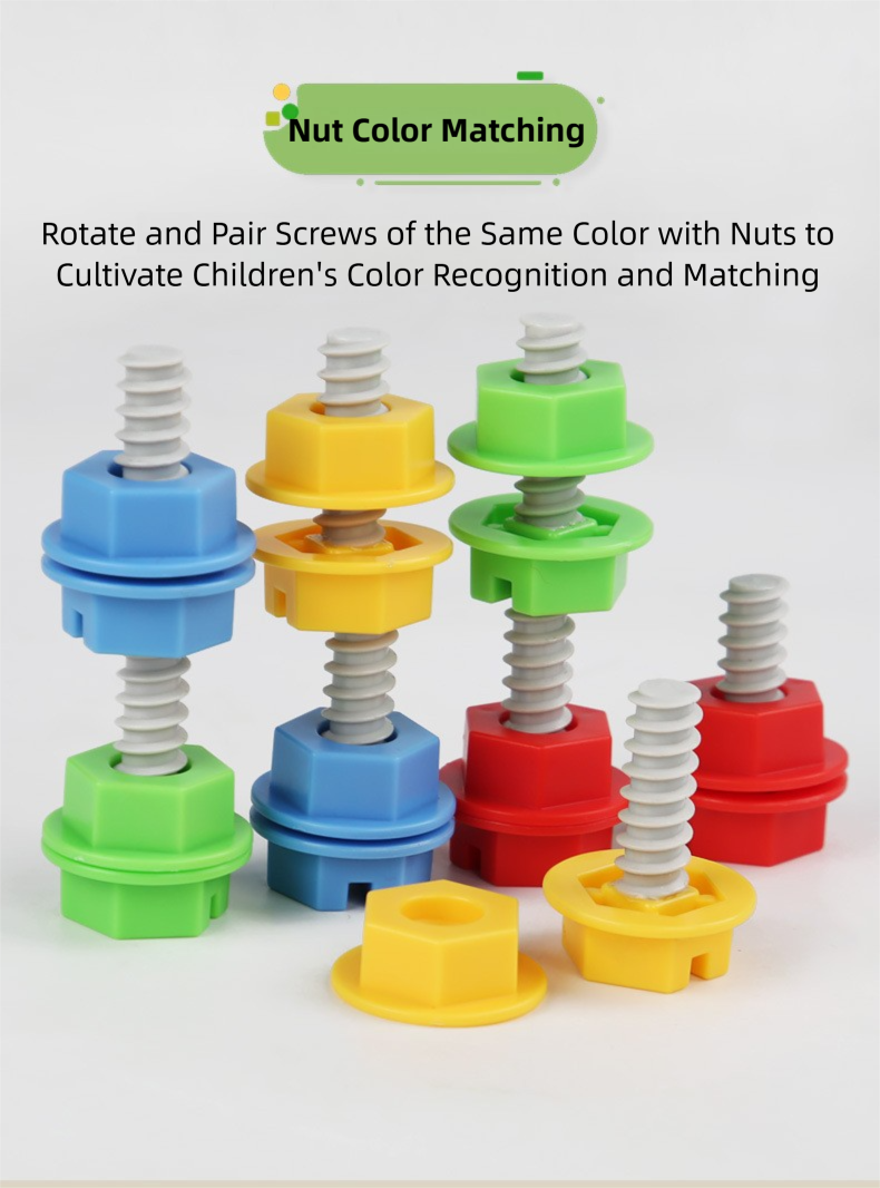 Candyland Wooden Threading Toy for Toddlers 1-3 | Gear & Button Activity Set | Fine Motor Skills & Color Learning