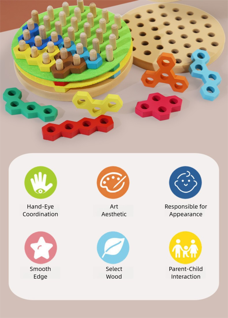 Hamburger Stacking Blocks - Wooden Spatial Reasoning Toy for Kids 3-6 (Montessori)