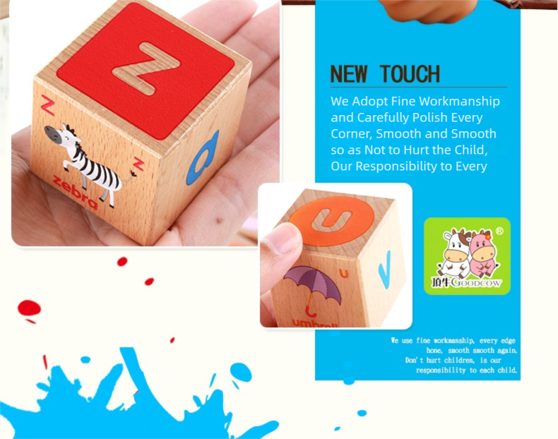 27-Piece Wooden ABC Blocks: Montessori Letter Learning & Stacking Toy for Toddlers Ages 3+