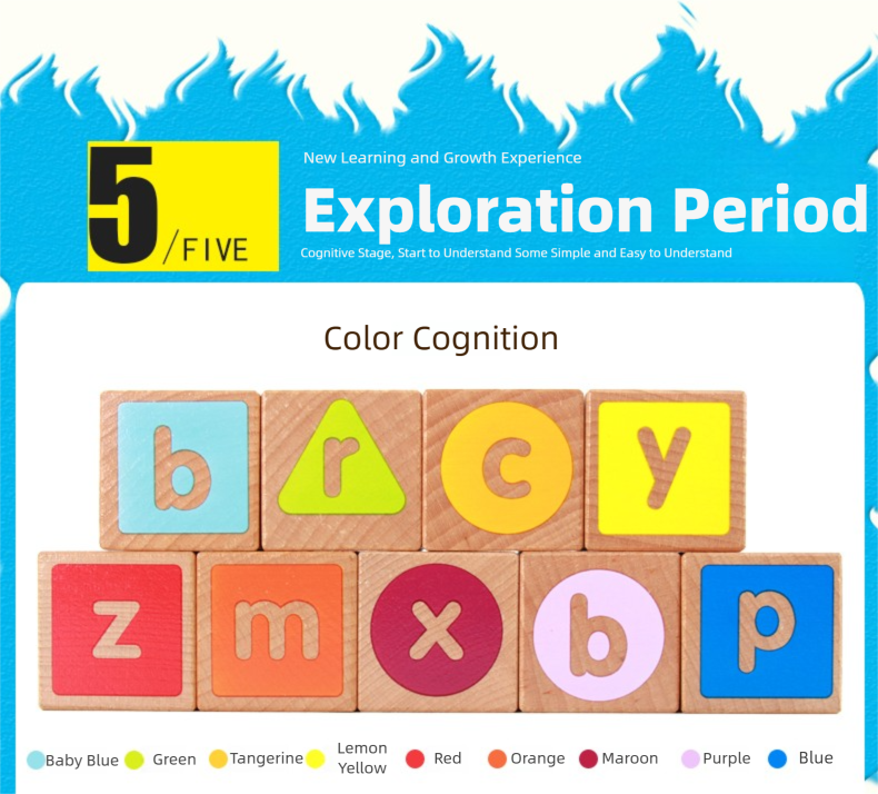 27-Piece Wooden ABC Blocks: Montessori Letter Learning & Stacking Toy for Toddlers Ages 3+