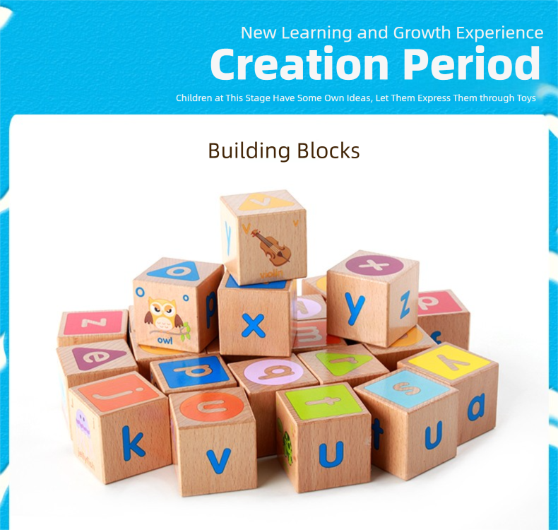 27-Piece Wooden ABC Blocks: Montessori Letter Learning & Stacking Toy for Toddlers Ages 3+